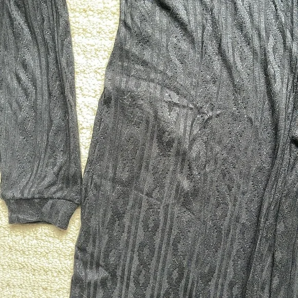 La Vie en Rose Lounge NWT Black Cable Knit Long Cardigan CHOOSE SIZE S or M NEW - Picture 5 of 11